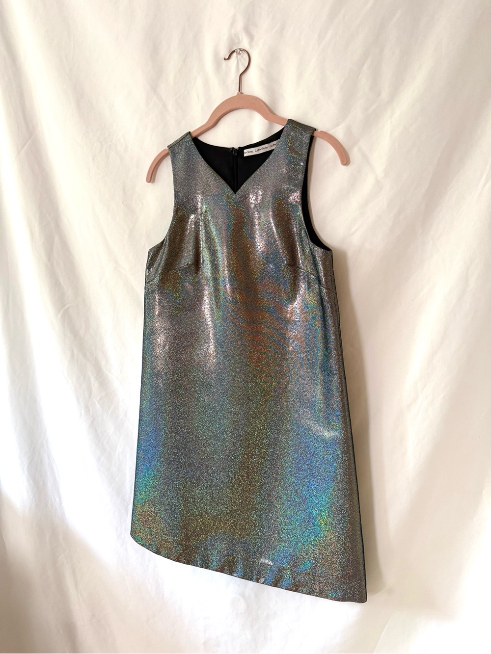 & Other Stories dress iridescent metallic hologram mini dress